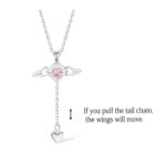Embrace Love and Protection – Angel Wing Heart Necklace with Birthstone – A Cherished Treasure for Her Special Moments - Image 2