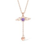 Embrace Love and Protection – Angel Wing Heart Necklace with Birthstone – A Cherished Treasure for Her Special Moments - Image 11