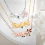 Embrace Your Story – Birth Flower Necklace with Custom Name – A Cherished Treasure for Her - Image 3