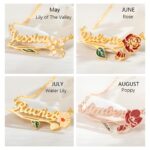 Embrace Your Story – Birth Flower Necklace with Custom Name – A Cherished Treasure for Her - Image 7