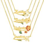 Personalized birth flower necklace celebrating her unique story