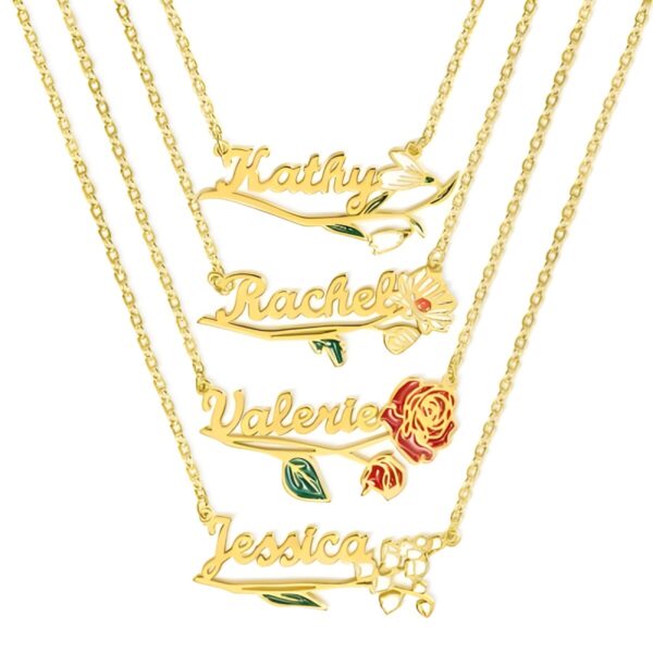 Personalized birth flower necklace celebrating her unique story