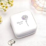Carry Your Treasures Close – Floral Birth Flower Jewelry Box – For Her, Bridesmaids, and Moms on the Go - Image 3