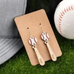Celebrate Every Swing – Custom Wooden Baseball Bat Earrings – For Sports Moms and Baseball Fans - Image 3