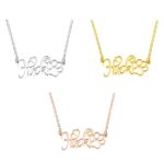 Custom name necklace for pet lovers with paw print