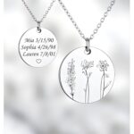 Birth flower necklace for family moments