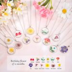 Embrace Your Birth Month's Bloom – Custom Dried Flower Resin Necklace – A Timeless Treasure for Her - Image 5