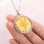 Embrace Your Birth Month's Bloom – Custom Dried Flower Resin Necklace – A Timeless Treasure for Her - Image 6