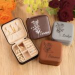 Birth flower jewelry travel case for cherished memories