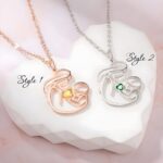 Embrace a Mother's Love – Birthstone Necklace Celebrating the Bond of Mom and Child – A Treasure for Her Special Day - Image 3