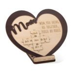 Heart-shaped wooden name puzzle celebrating family love