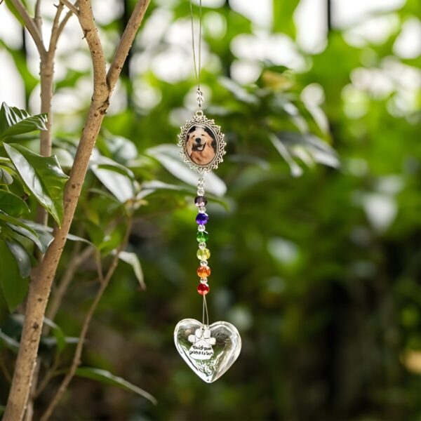 glass heart pet memorial suncatcher for cherished pets