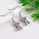Embrace Rustic Whimsy – Sterling Silver Highland Cow Dangle Earrings – For Animal Lovers and Cherished Moments - Image 2