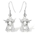 Highland Cow Dangle Earrings for animal lovers