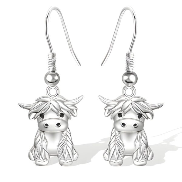 Highland Cow Dangle Earrings for animal lovers