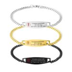 Engraved medical alert bracelet for safety and style