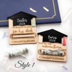 Embrace New Beginnings – Wooden Graduation Card Holder – For Cherished Graduates and Proud Families - Image 2