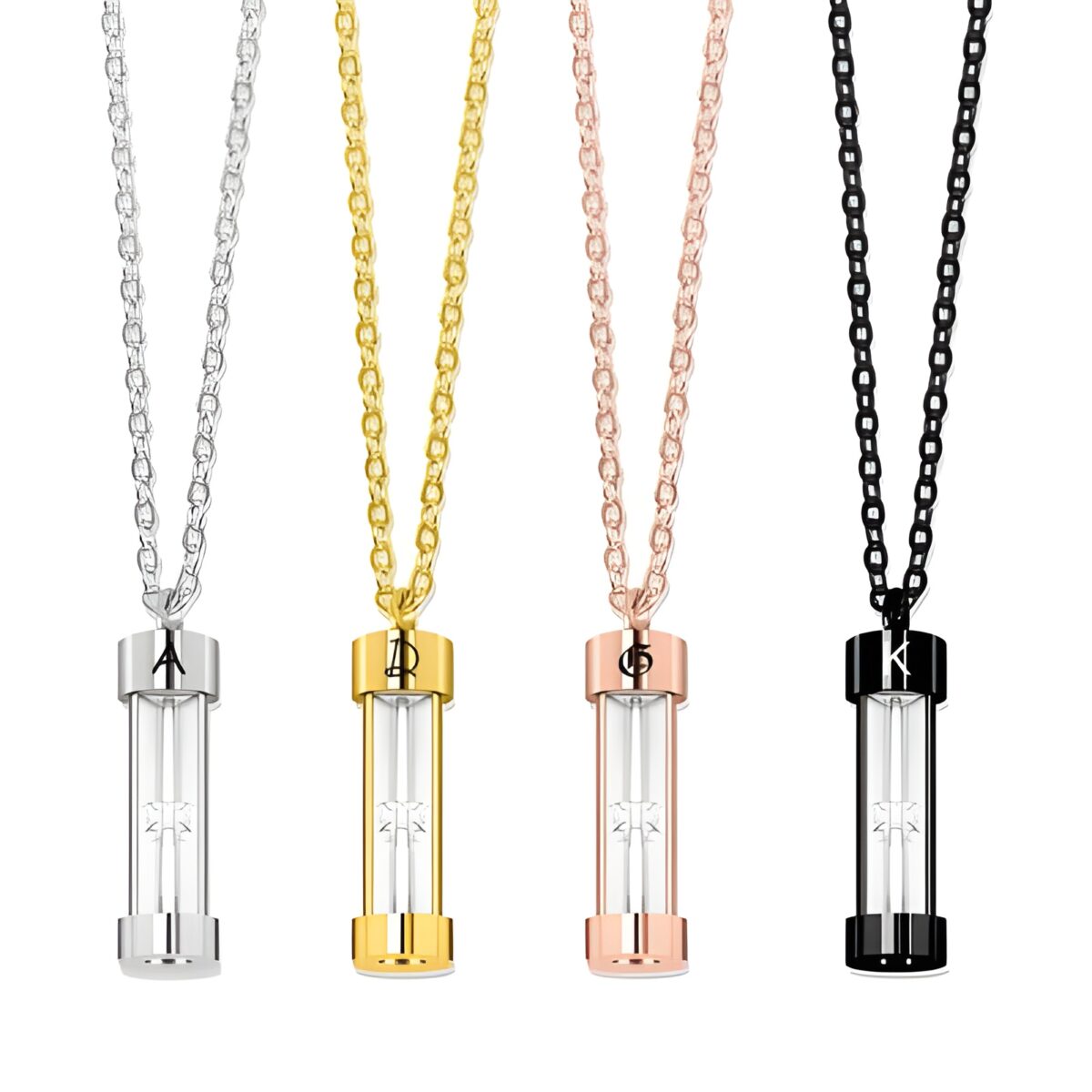 Engraved hourglass urn necklace for cherished memories