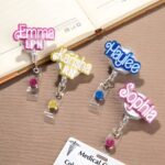 Carry Your Identity with Charm – Custom Pink Acrylic Badge Reel – For Medical and Teaching Heroes - Image 2