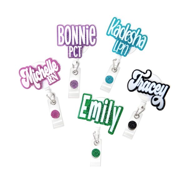 Custom name badge reel for professionals