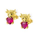 Embrace Heritage and Heart – Birthstone Highland Cow Stud Earrings – A Cherished Gift for Women and Girls - Image 11