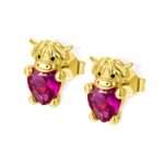 Embrace Heritage and Heart – Birthstone Highland Cow Stud Earrings – A Cherished Gift for Women and Girls - Image 13