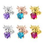 birthstone Highland cow earrings for meaningful gifts