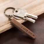 Carry Your Heart Close – Engraved Wooden Bar Keychain – A Timeless Token for Him - Image 4