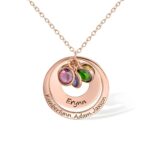 Carry Your Family's Heart – Custom Engraved Birthstone Necklace or Keychain for Mom & Grandma - Image 2