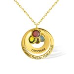 Carry Your Family's Heart – Custom Engraved Birthstone Necklace or Keychain for Mom & Grandma - Image 3