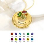 Carry Your Family's Heart – Custom Engraved Birthstone Necklace or Keychain for Mom & Grandma - Image 5