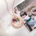 Carry Your Family's Heart – Custom Engraved Birthstone Necklace or Keychain for Mom & Grandma - Image 6