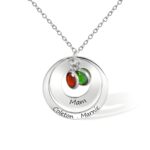 Custom engraved birthstone necklace for mom