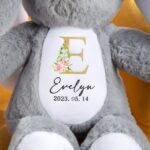 Welcome Little Ones with a Personalized Bunny Plush Toy – Soft Cuddly Keepsake with Initial & Name for Easter, Baby Showers, and Newborn Gifts - Image 4