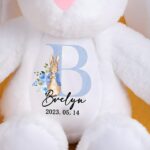 Welcome Little Ones with a Personalized Bunny Plush Toy – Soft Cuddly Keepsake with Initial & Name for Easter, Baby Showers, and Newborn Gifts - Image 5
