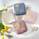 Carry Your Story – Birth Flower Velvet Jewelry Travel Case – A Cherished Keepsake for Her Special Moments - Image 2