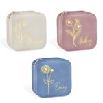 personalized birth flower jewelry case – Personalized birth flower jewelry travel case