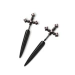 Custom birthstone sword earrings for bold souls