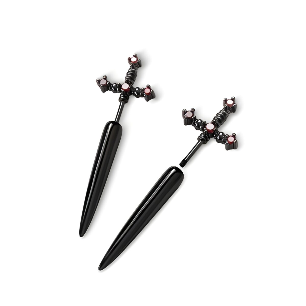 Custom birthstone sword earrings for bold souls