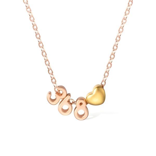 Custom number heart pendant necklace for cherished moments