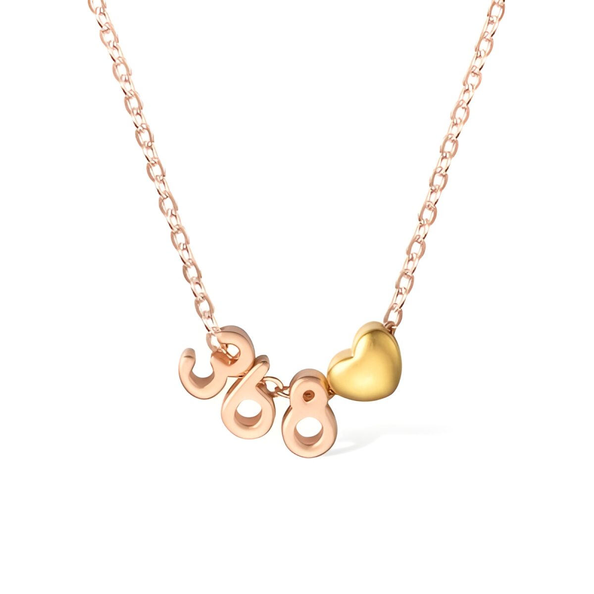 Custom number heart pendant necklace for cherished moments