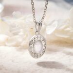 Embrace Timeless Elegance – Engraved Moonstone Necklace – A Cherished Gift for Her Special Moments - Image 3