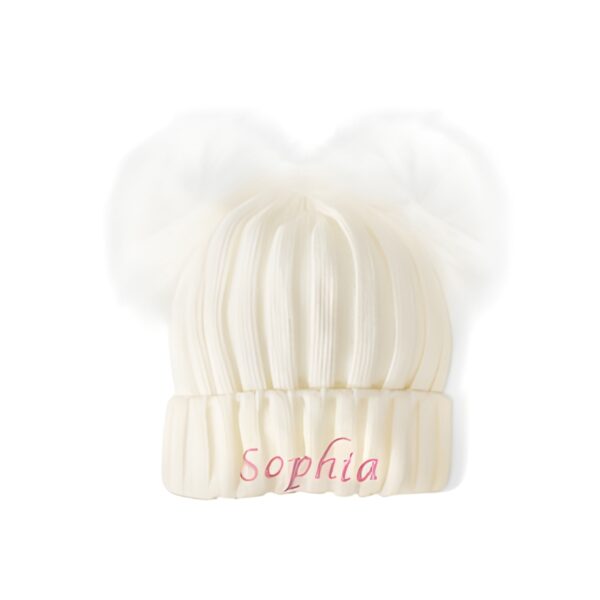 Custom newborn pom pom hat for tender first snuggles