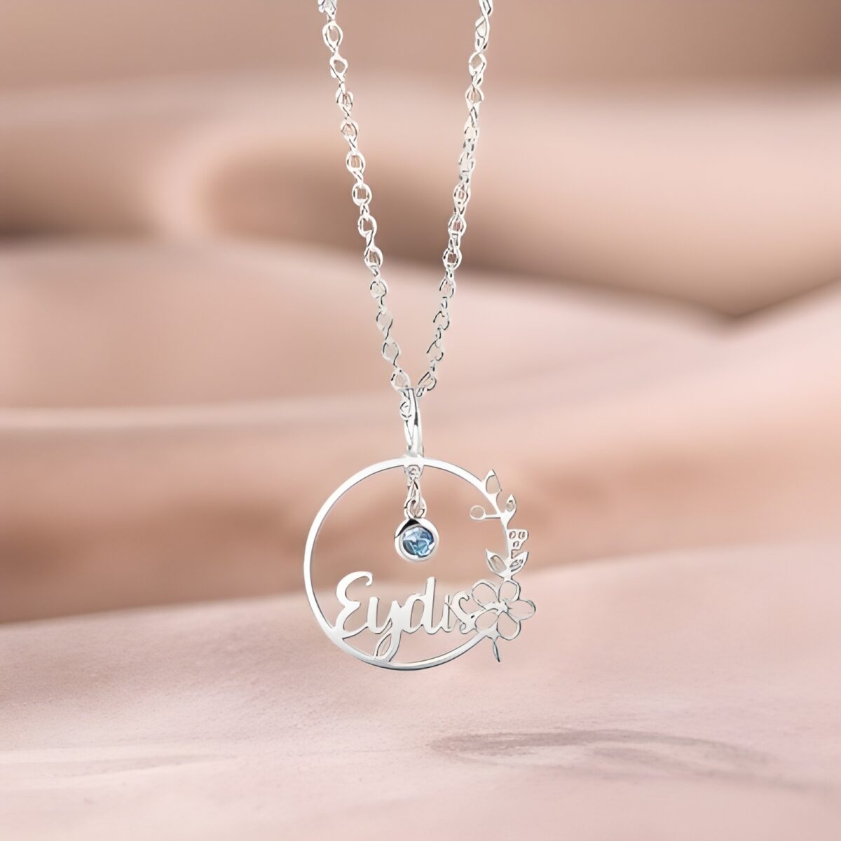 birthstone and birth flower necklace for personalized gifts