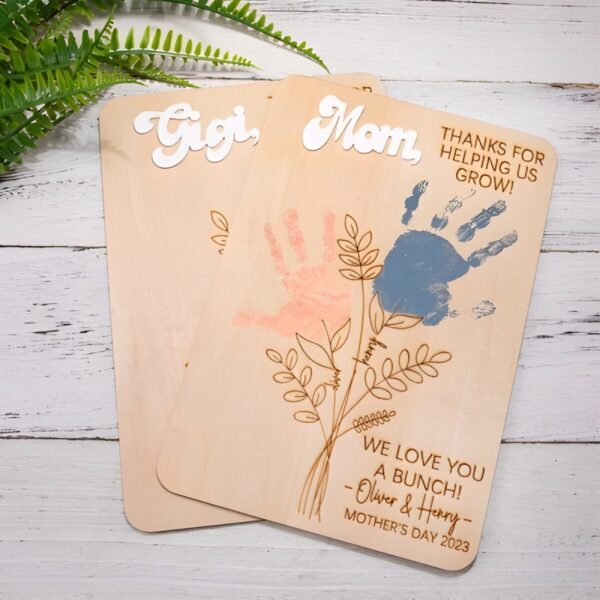 Personalized handprint memory sign for cherished moments