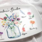 Blooming Memories – Custom Birth Flower Garden Plate – A Heartfelt Tribute for Nana from Grandkids - Image 4