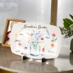 Custom birth flower garden plate for Nana