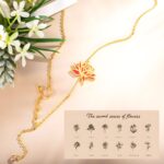 Embrace Your Story – Birth Flower & Name Necklace – A Cherished Treasure for Her Special Moments - Image 6