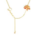 Embrace Your Story – Birth Flower & Name Necklace – A Cherished Treasure for Her Special Moments - Image 9
