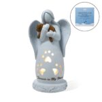 Angel candle holder for pet loss tribute